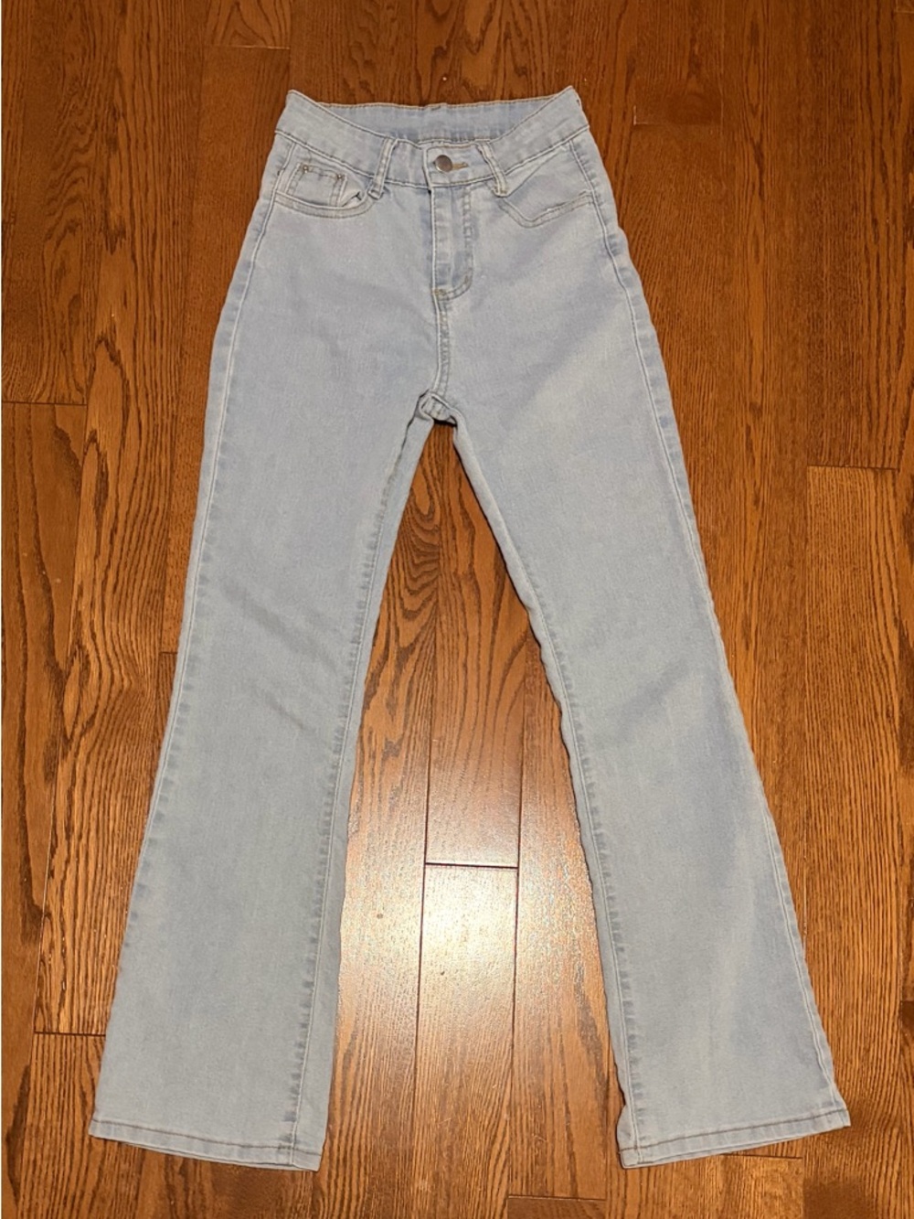 YesStyle Light Blue High-Rise Flare Jeans